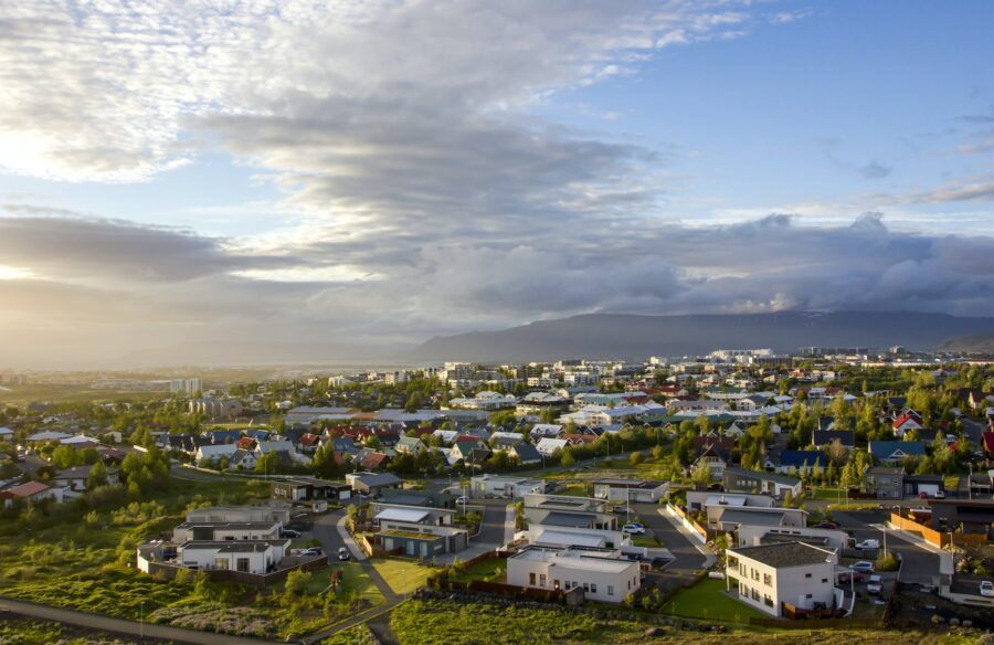 Aerial View of Houses in a Neighborhood