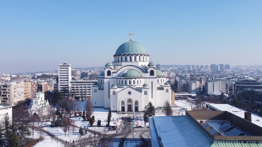 Birds Eye View of the Saint Sava Temple