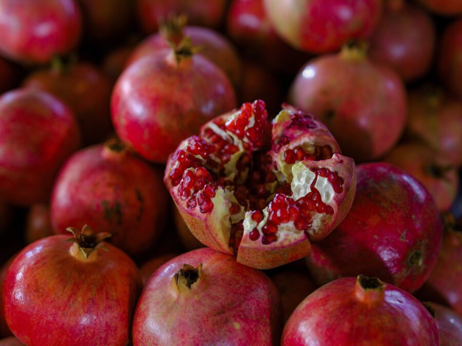 fresh pomegranate at the market