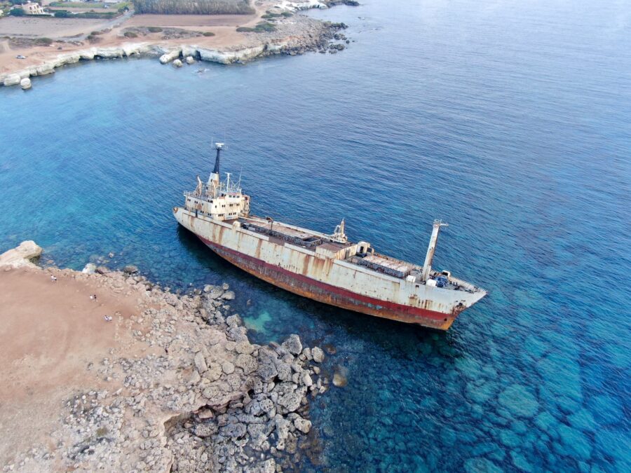Shipwreck on Seashore