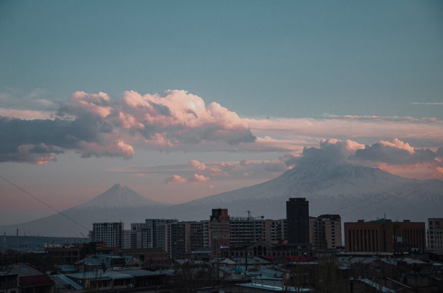 Skyline of Yerevan, Armenia 