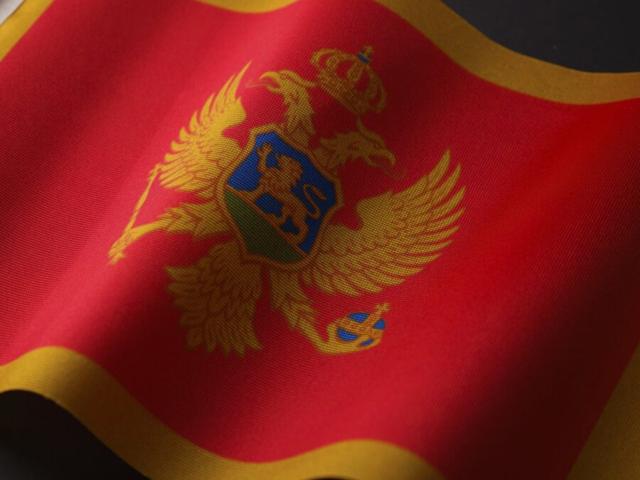 The national flag of Montenegro