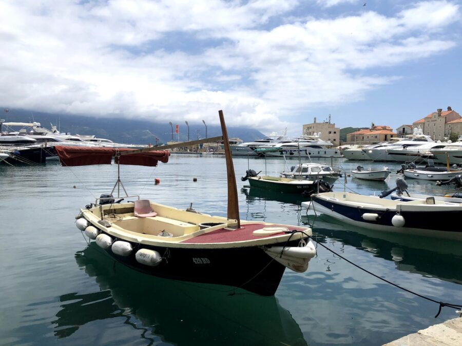 Yachts and Sailboats on the Dock