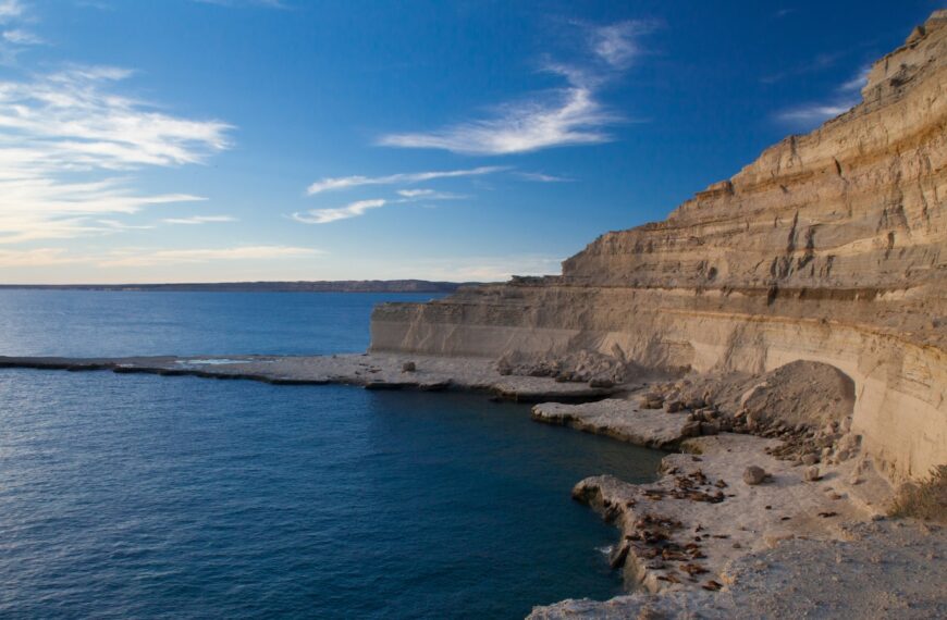 brown cliff near ocean