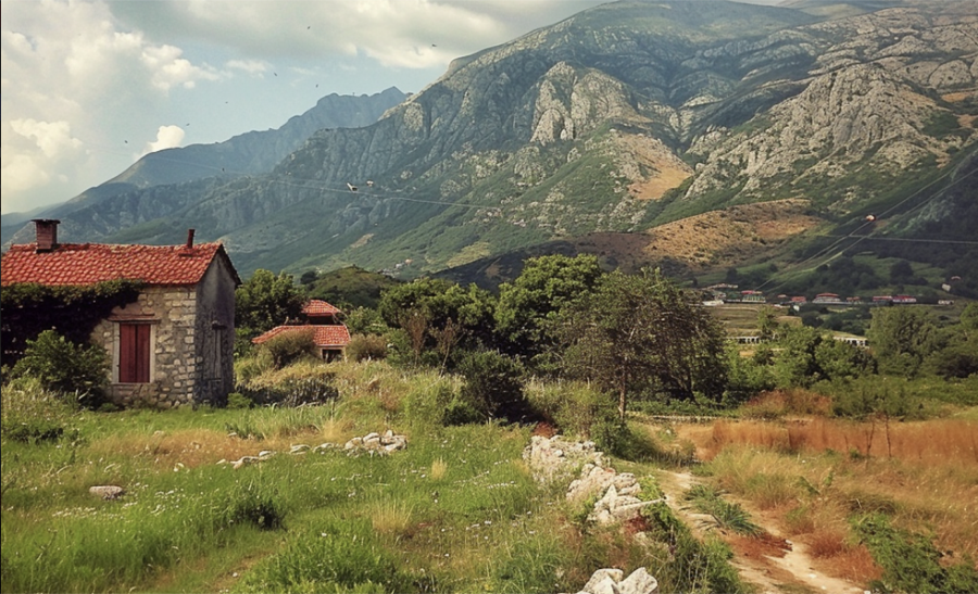 albania country typical landscape realistic photo