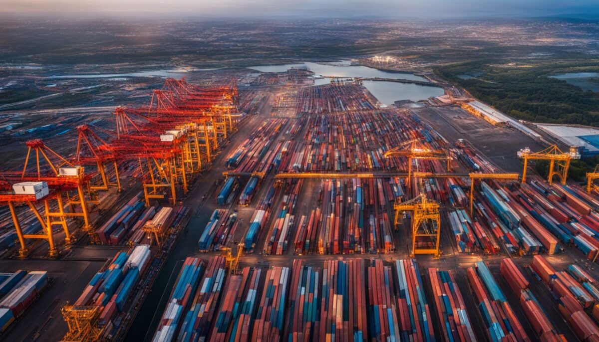 A network of global shipping routes with strategically located warehouses.