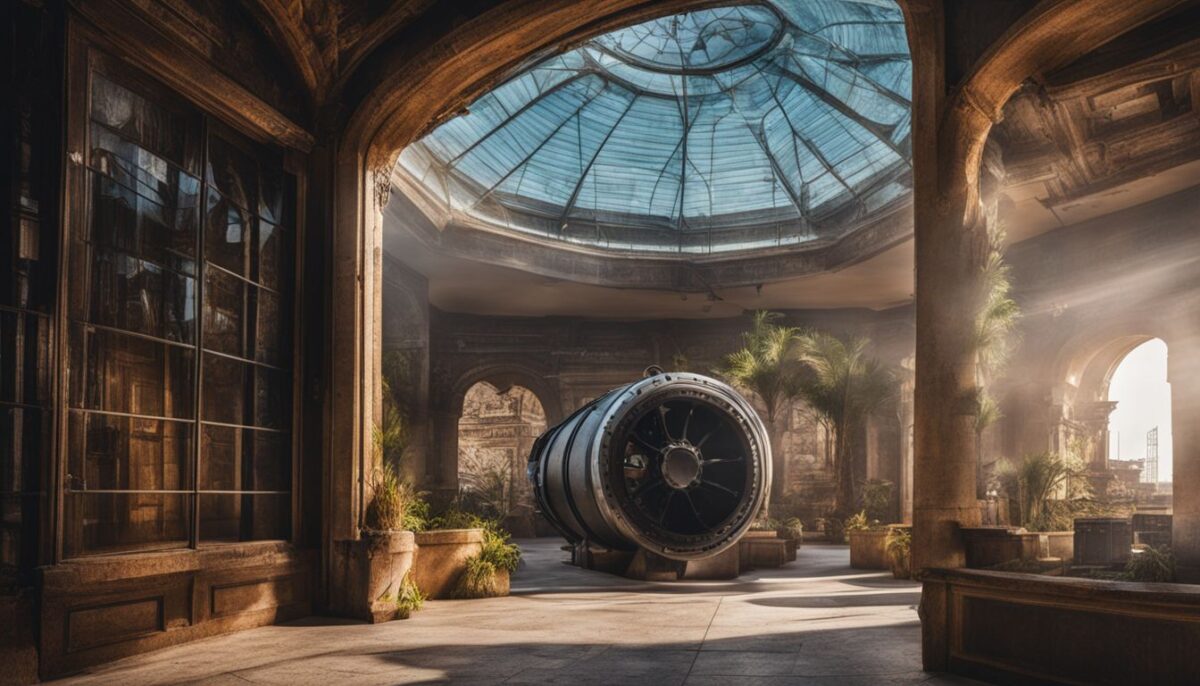 A secure, locked vault in a serene offshore location.