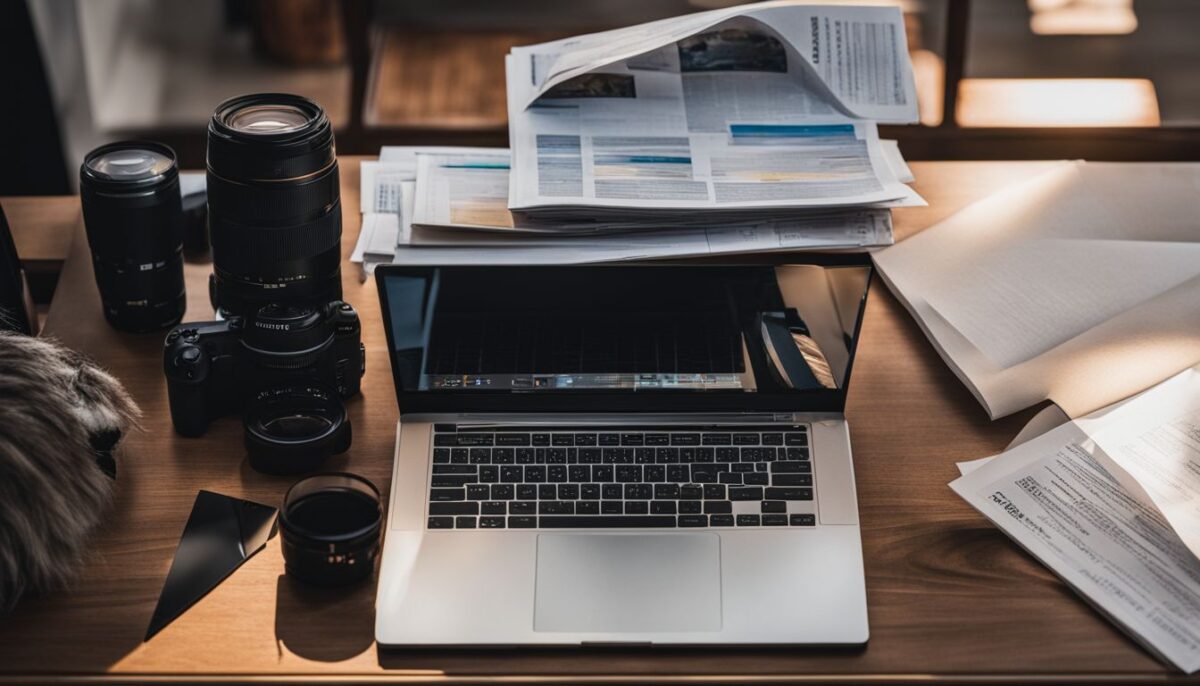A set of legal and financial documents arranged neatly on a sleek desk.