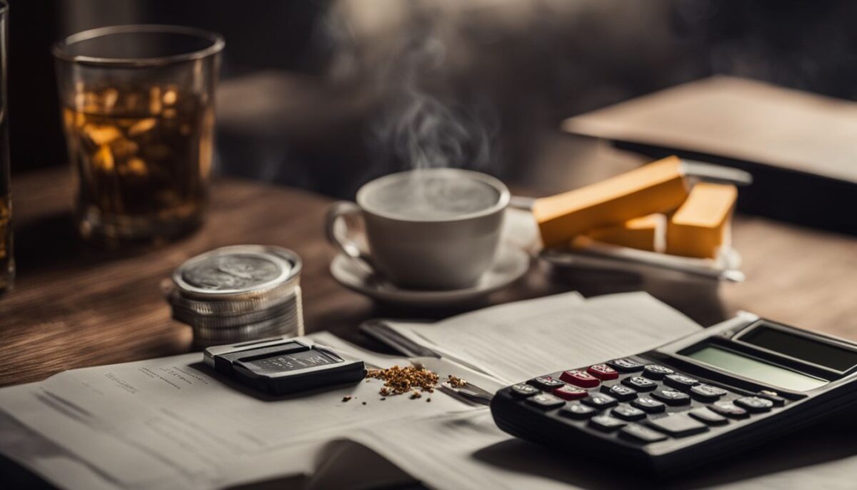 A pack of cigarettes and a calculator on a desk.