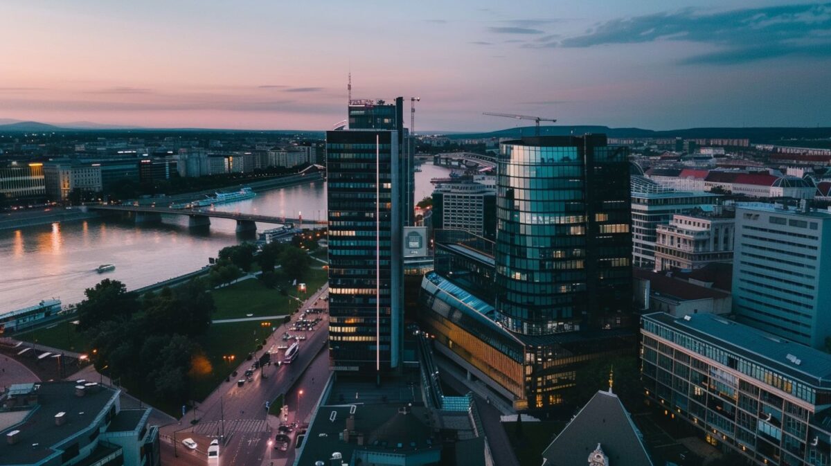 The image outlines the benefits of a thriving corporate environment with low tax rates.