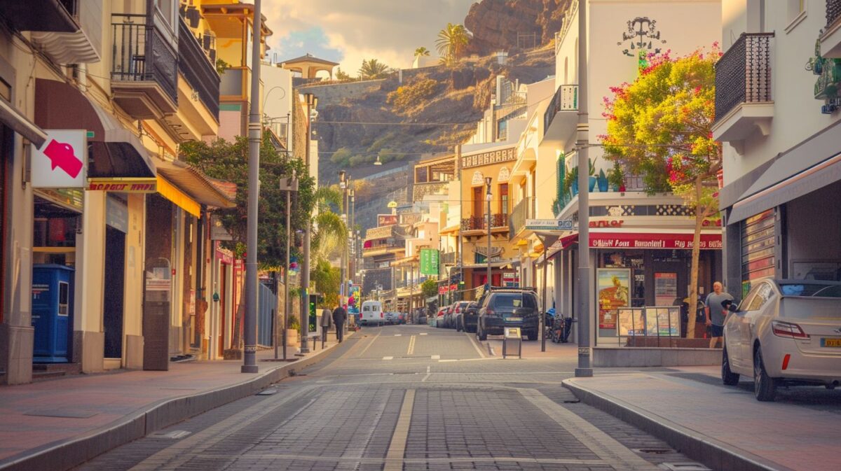 The vibrant streets of Gran Canaria showcase a dynamic business environment.