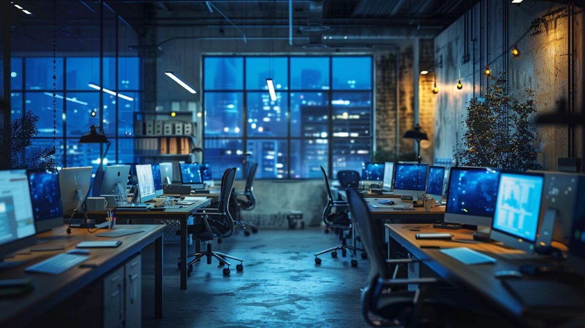 An empty office in Estonia using modern technology for e-Residency.