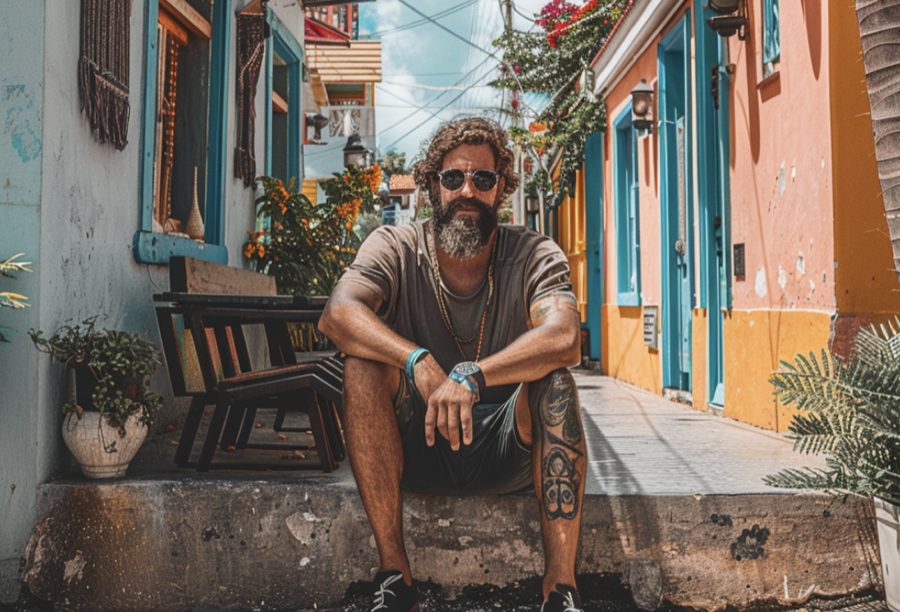 digital nomad in the streets of in curaçao
