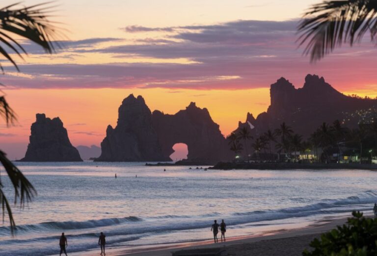 breathtaking sunset over the bay of banderas in puerto vallarta