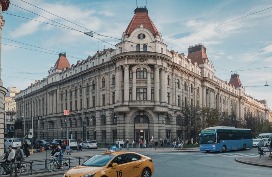 romanian city of bucharest, busy streets