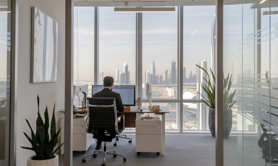 modern office space in dubai with a professional setting