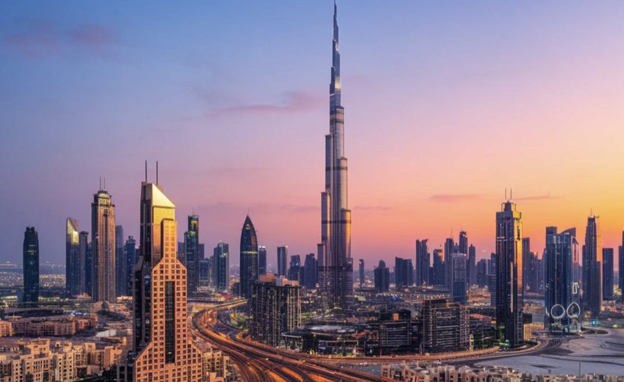 panoramic view of the dubai skyline